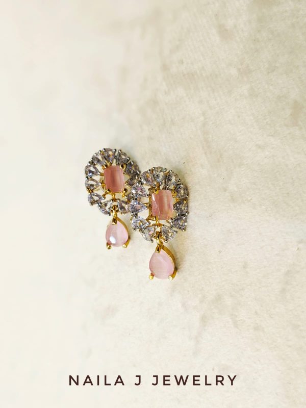 Silver tops with Pink stone