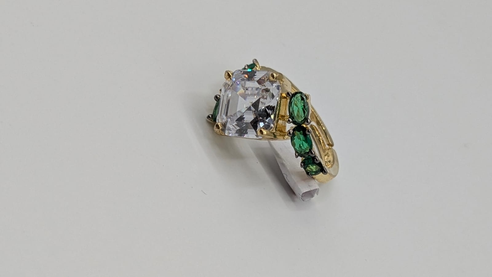 Moissanite Emerald Ring, Bypass Design | Naila J Designs